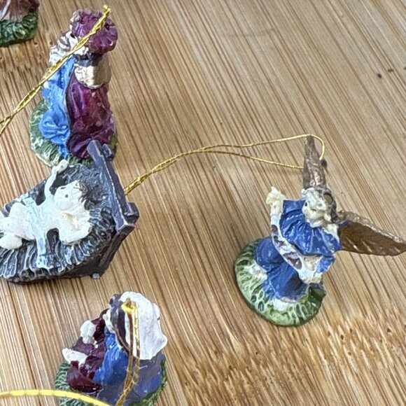 Dollhouse Miniature Christmas Holiday 10 Piece Hand Painted Nativity ornaments - Picture 9 of 11